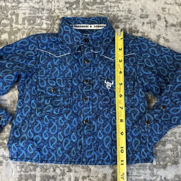Cowboy Hardware Western Rodeo Blue Long Sleeve Shirt Baby Size 6 Month - Picture 10 of 12